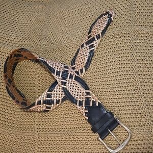 Linea Pelle Vintage Woven Braided Belt Size S